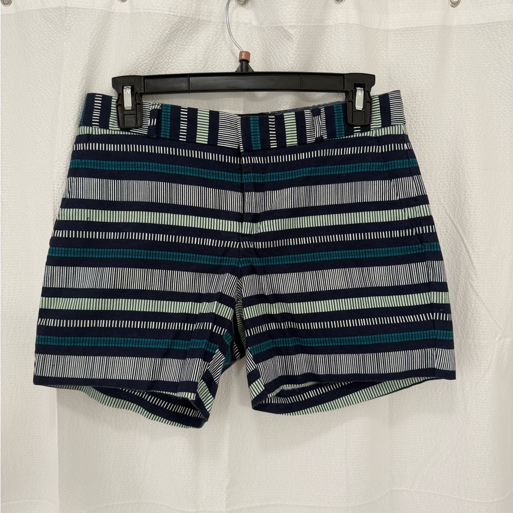 Banana Republic Women’s Blue and Green Striped Shorts